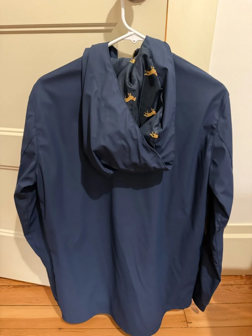 Kiel James Patrick Slate Blue Hooded Raincoat - Picture 3 of 3